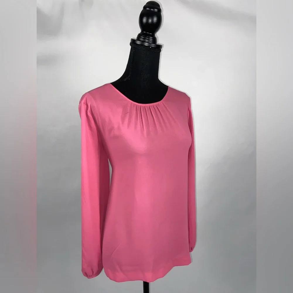 J.Crew Pink Sheer Blouse Top Size 8 J by J.Crew